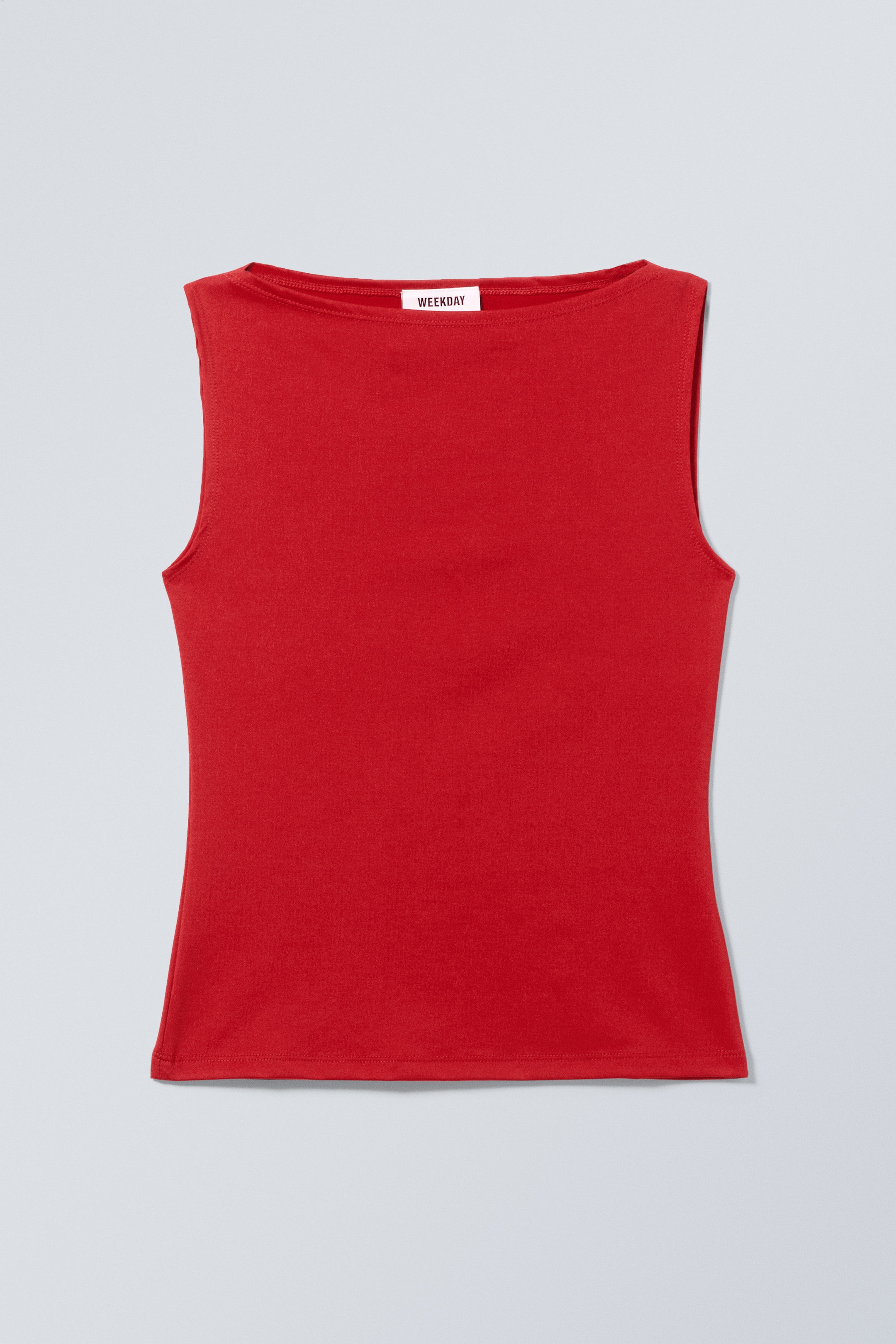 Red - Annie Sleeveless Boat-Neck Top - 0