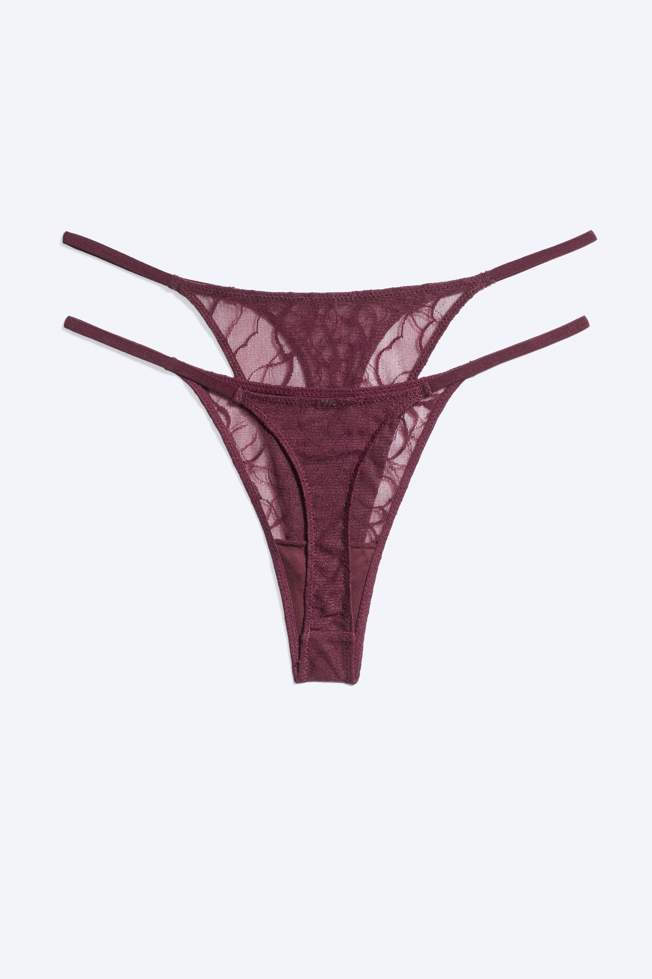 Burgunder - 2-pakning tanga thong - 2