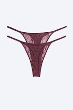 Burgunder - 2-pakning tanga thong - 2