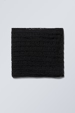 Black - Wool Blend Net Scarf - 0