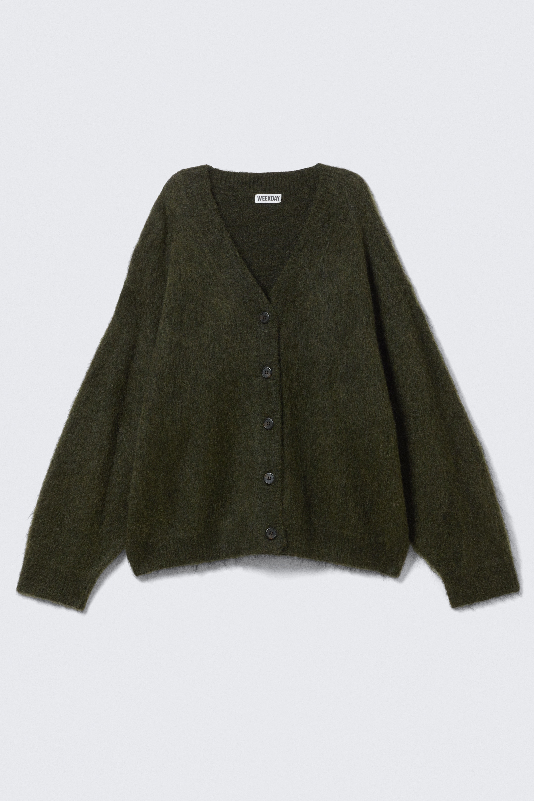 Grösseres Bild ansehen: Weiter Cardigan mit V-Ausschnitt aus Mohair-Mix - Dunkelgrün - DAMEN | H&M CH 4