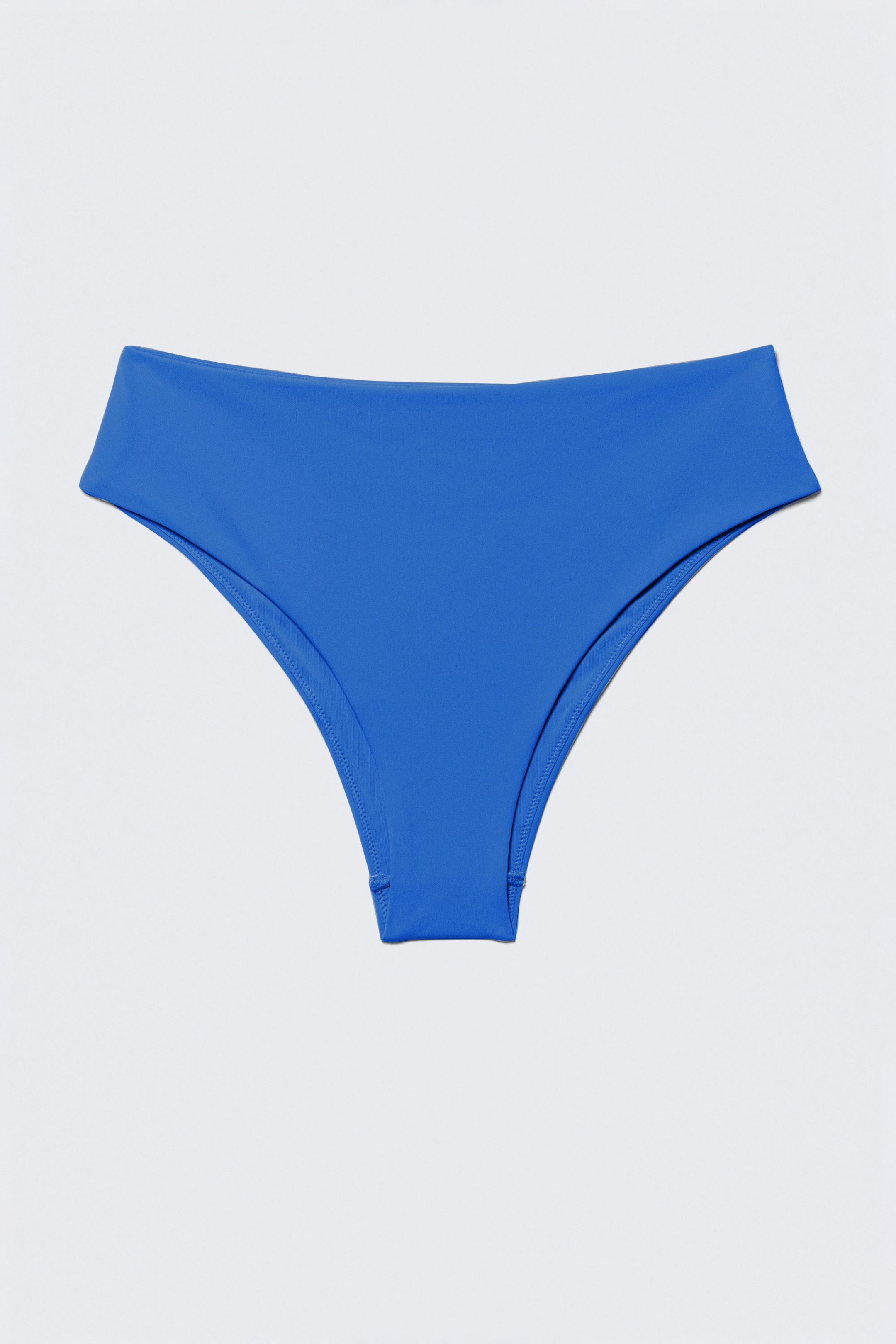 Leuchtendes Blau - Brazilian-Bikinihöschen mit hohem Bund