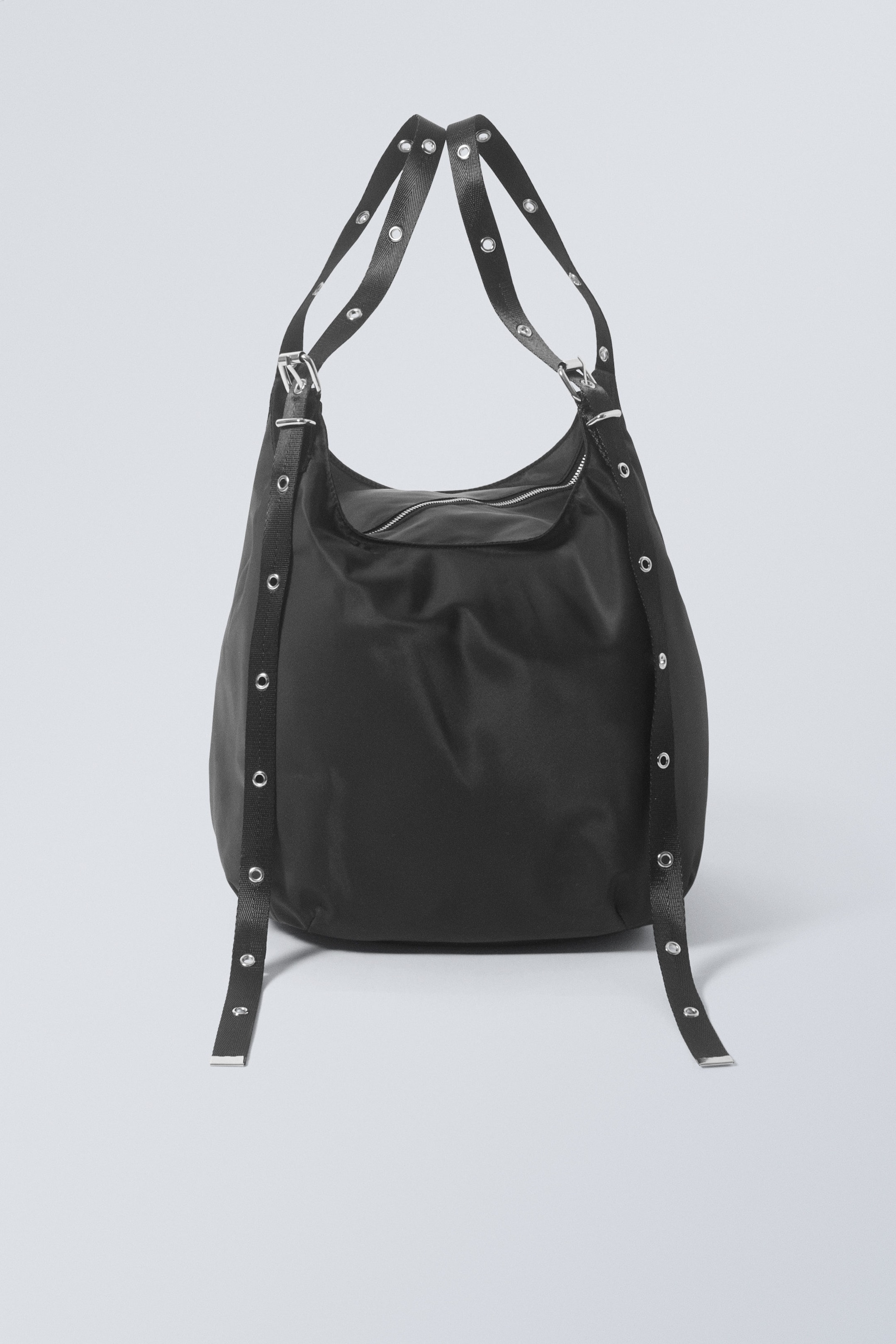 Black - Eyelet Shoulder Bag - 0