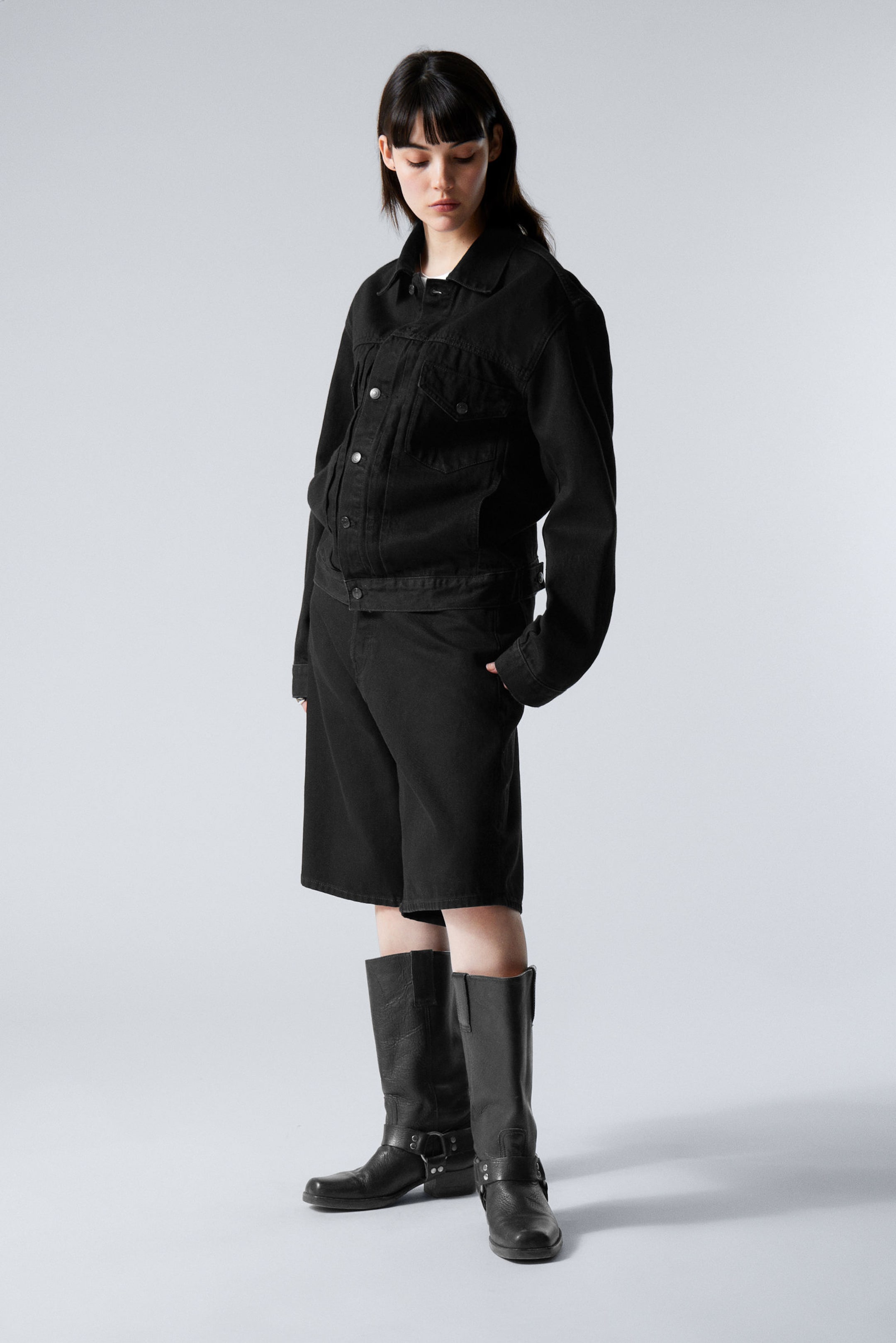 Black Rinse - Black - Relaxed Fit Denim Jacket - 4