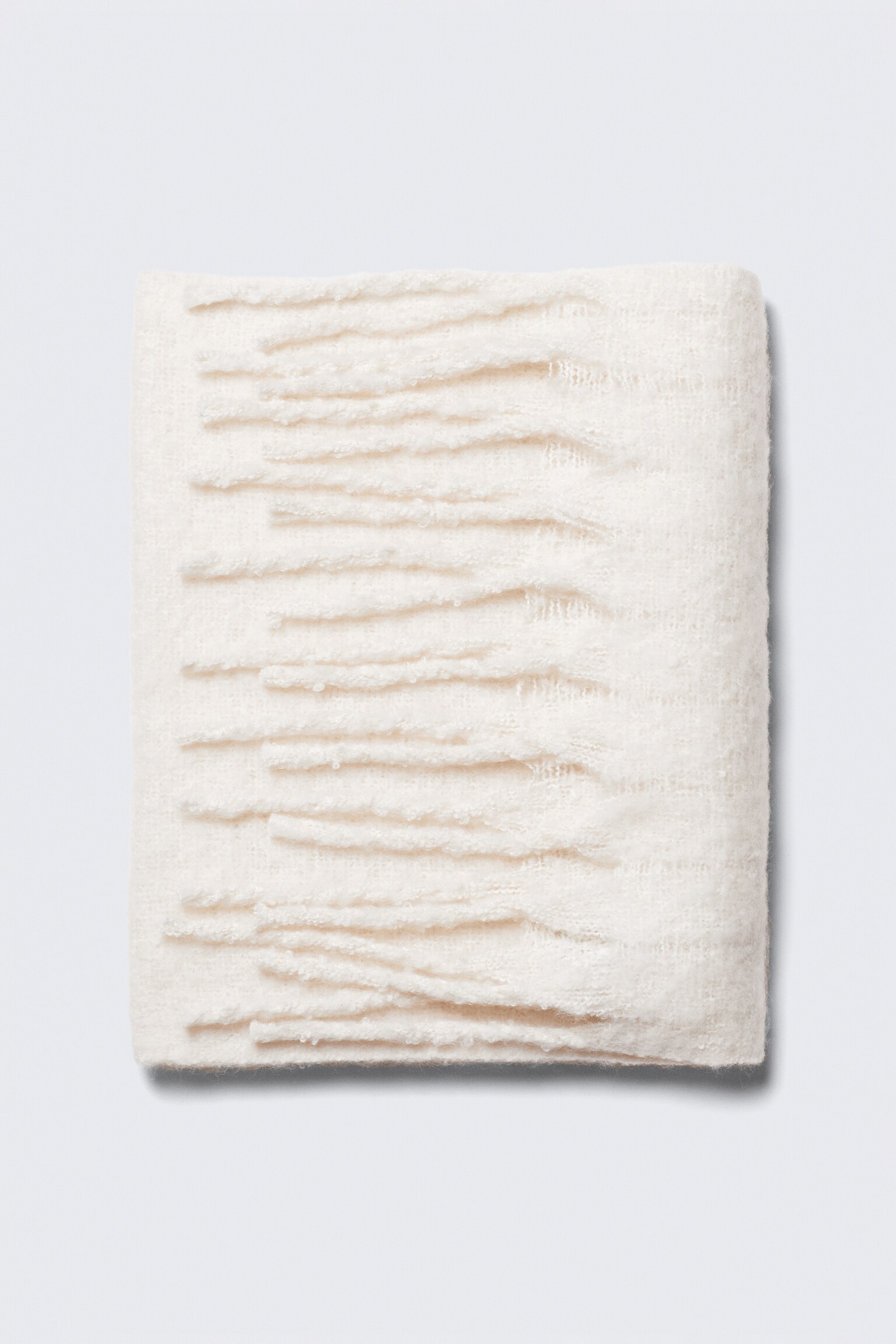 Sciarpa con frange - Bianco/Beige a righe/Burgundy