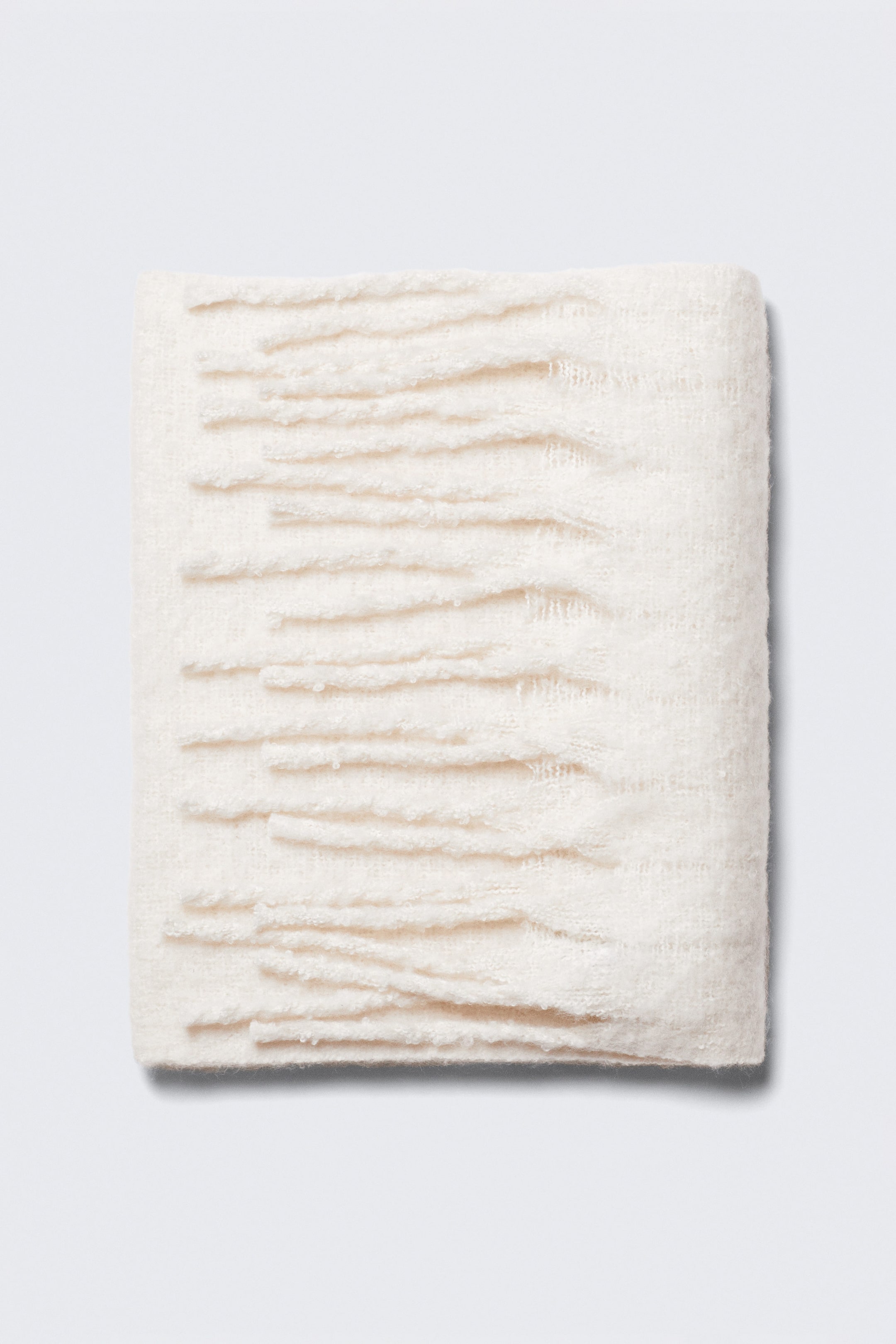 White - Chunky Fringed Scarf - 2