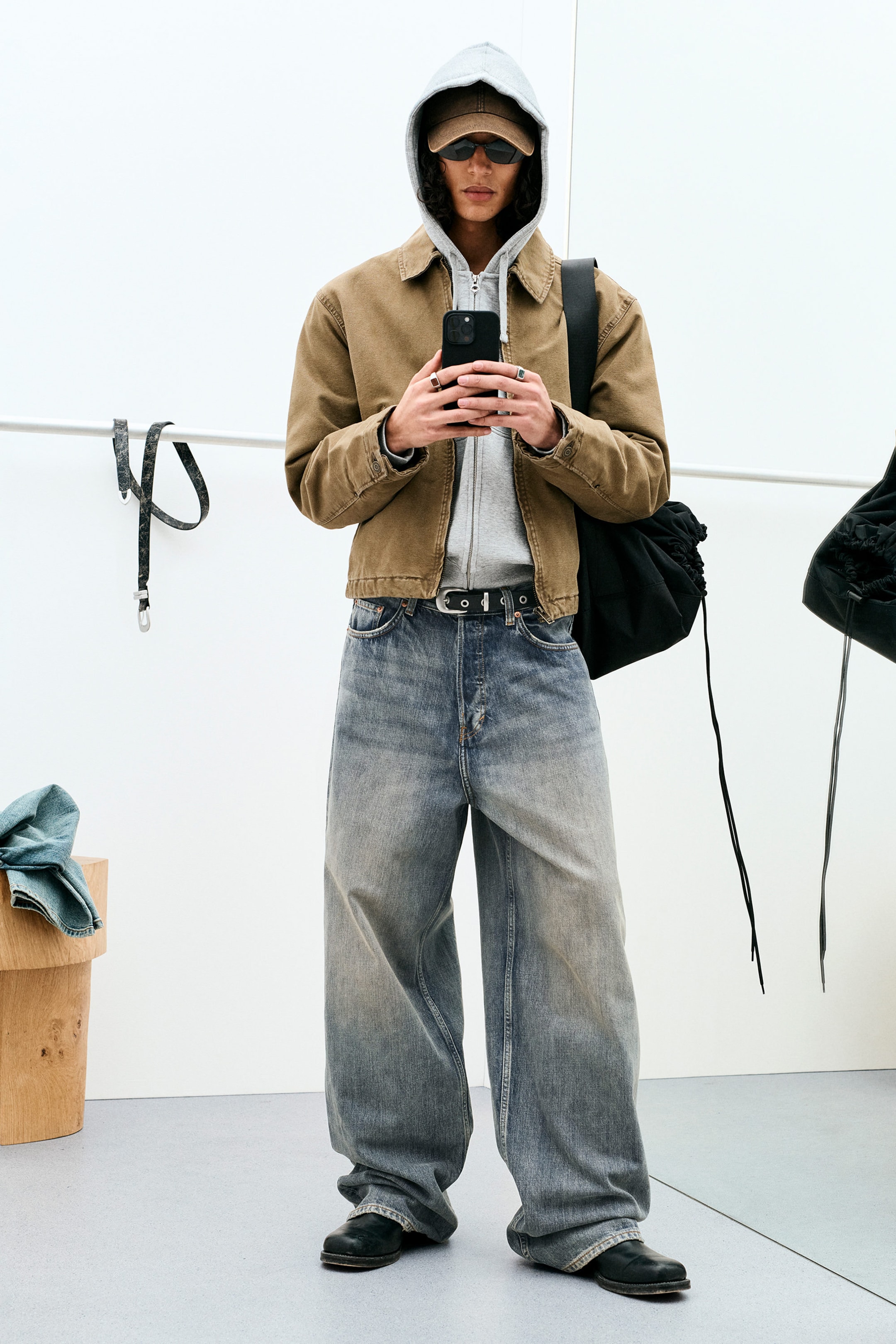 Arizona Blue - Mittelblau - Astro Mid Rise Loose Baggy Leg Unisex Jeans - 2