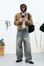 Arizona Blue - Mittelblau - Astro Mid Rise Loose Baggy Leg Unisex Jeans - 2