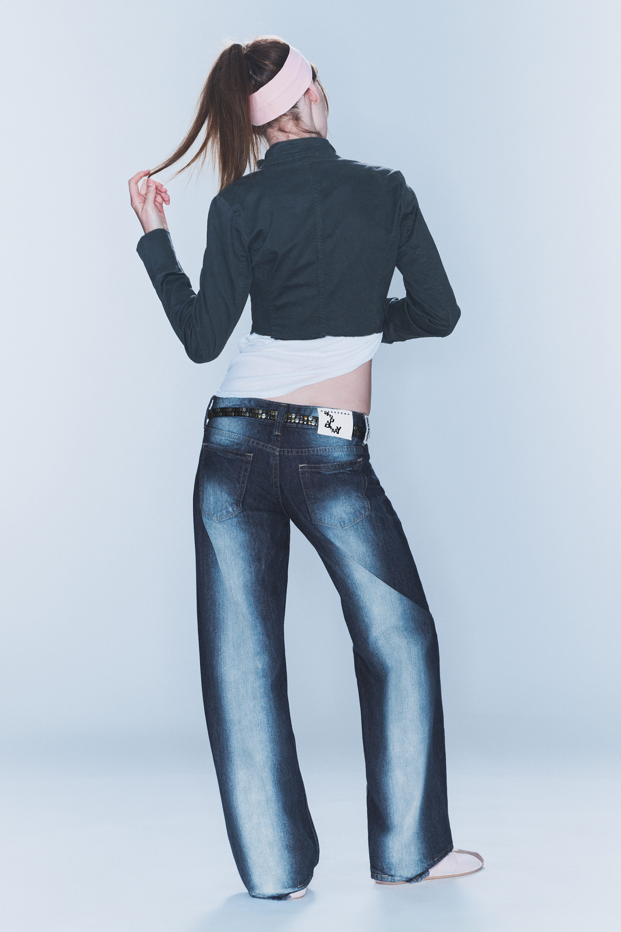 Blue Spray - Anti Low Waist Regular Straight Jeans - 2