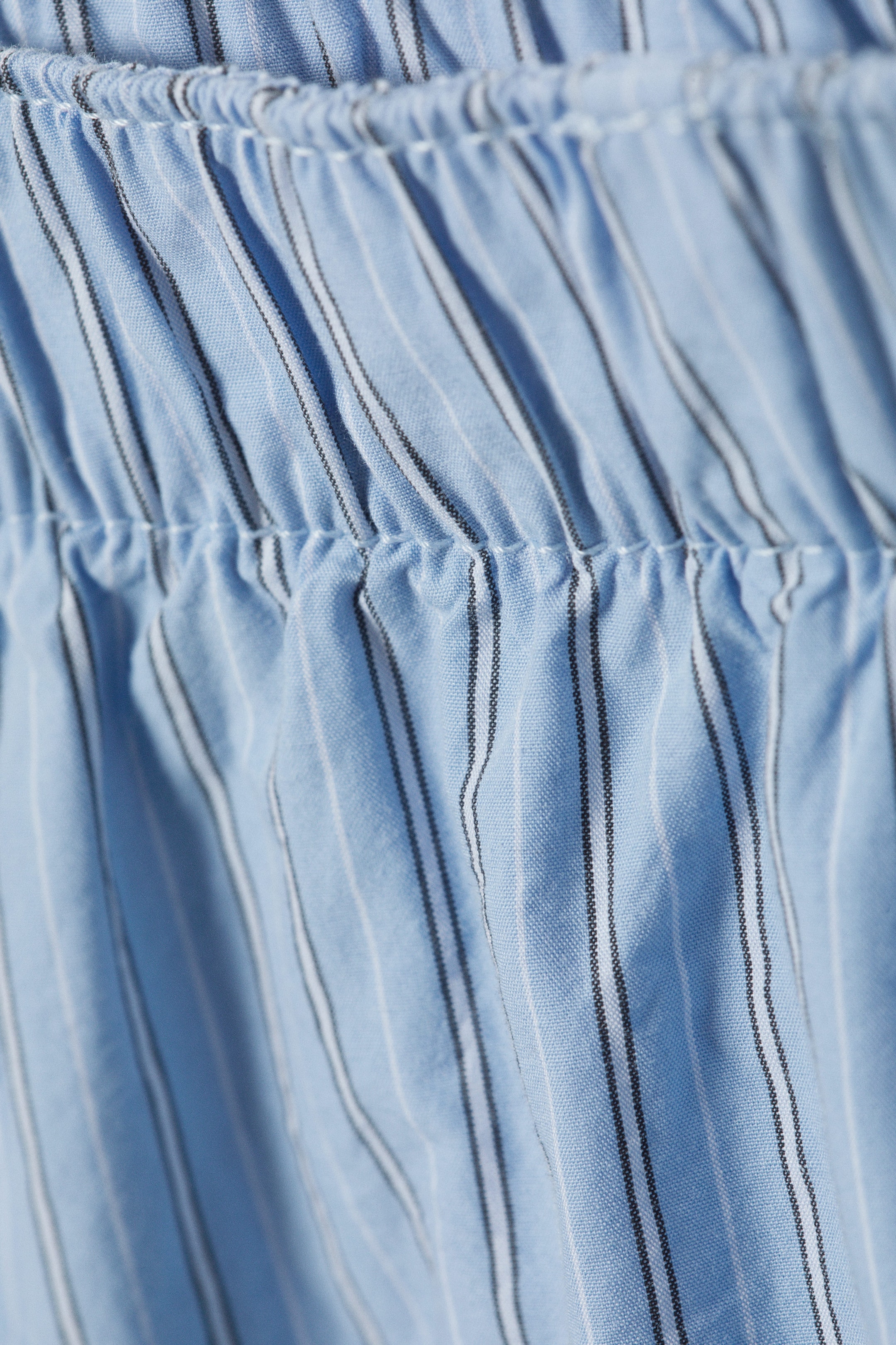 Striped Light Blue - Low Rise Cotton Shorts - 2