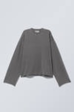 Off-black - Oversize-Longsleeve aus Baumwolle - 0