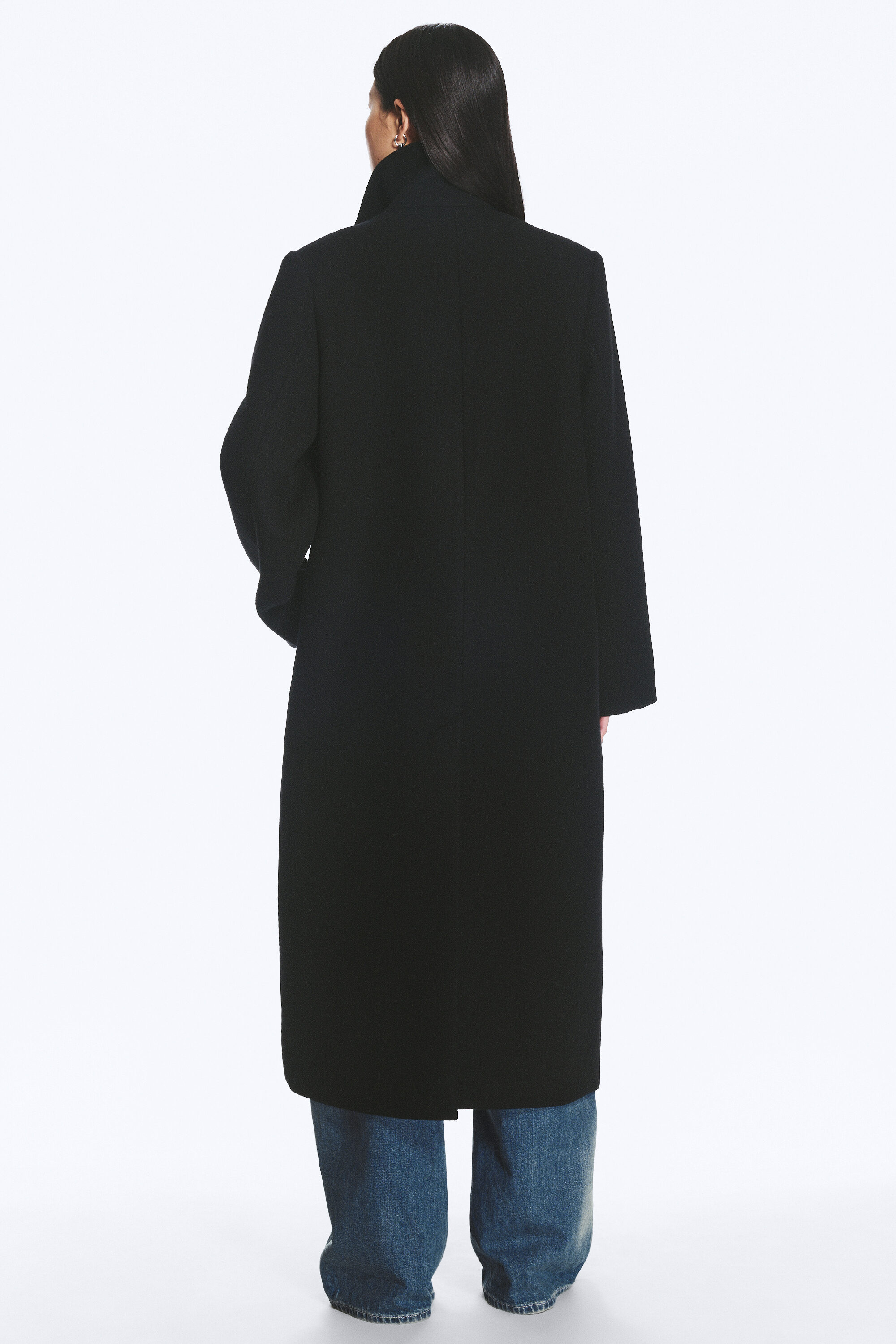 long oversized wool-blend coat - Black | Weekday WW