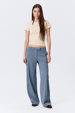 Dusty Blue - Low Rise Suiting Trousers - 2