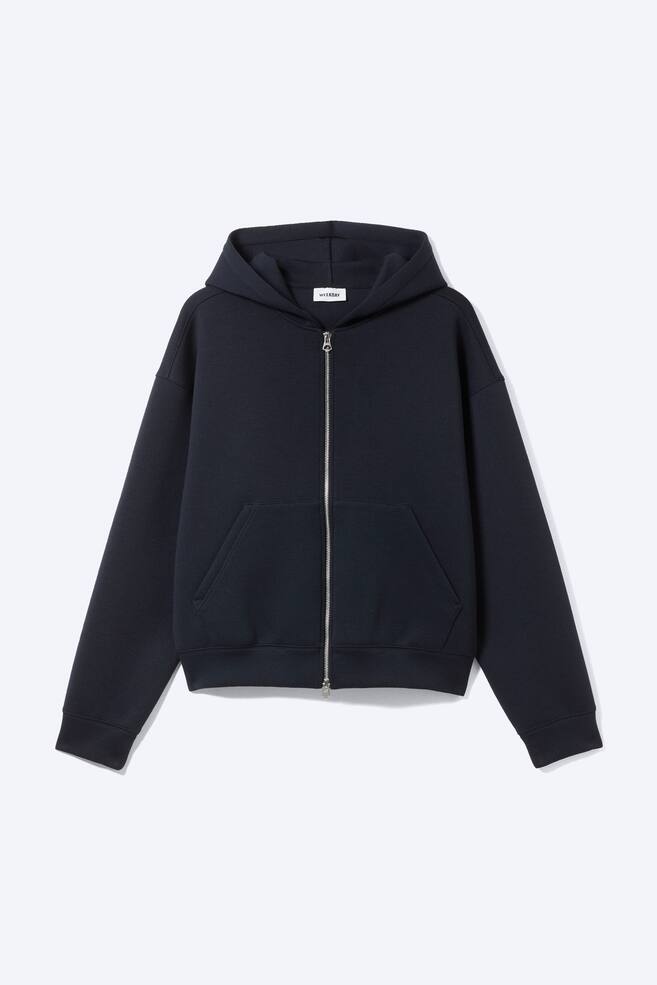 Scuba-Kapuzenpullover mit Reißverschluss Simon - Dunkelblau/Dunkelgrün/Hellgrau meliert/Dunkelblau/Schwarz/Helles, staubiges Khakigrün/Dunkelbraun/Dunkelgrau meliert - 1