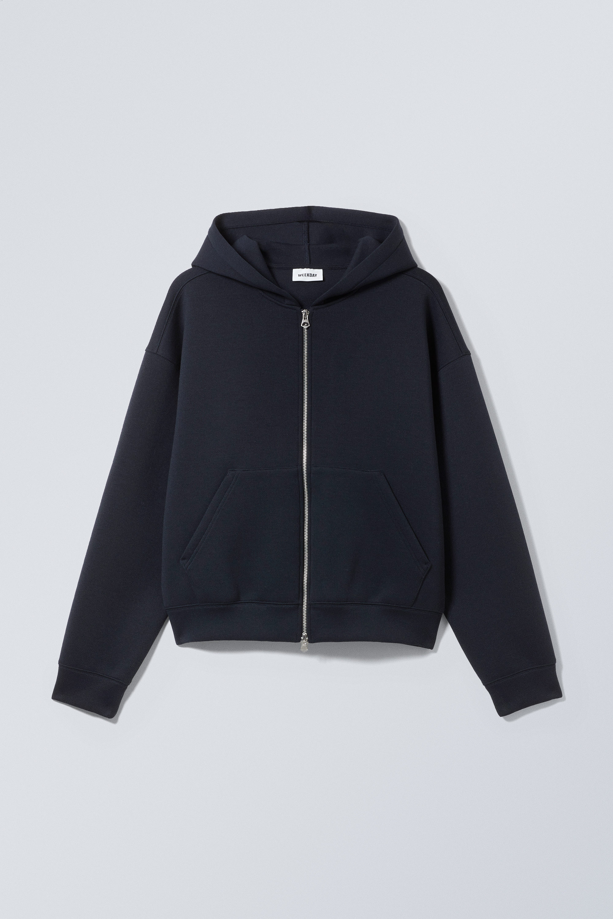 Donkerblauw - Simon hoodie van scubastof met rits - 4