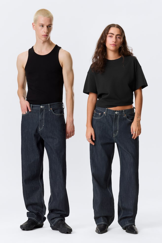 Galaxy Mid Rise Loose Straight Unisex Jeans - Blue Rinse - Dark Blue/Kimberley Blue - Light Blue/Second Blue - Blue/Tuned Black - Black/90s Blue - Medium Blue - 2