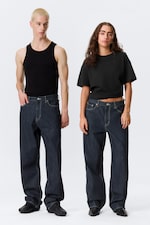 Blue Rinse - Dunkelblau - Galaxy Mid Waist Loose Straight Leg Jeans - 0