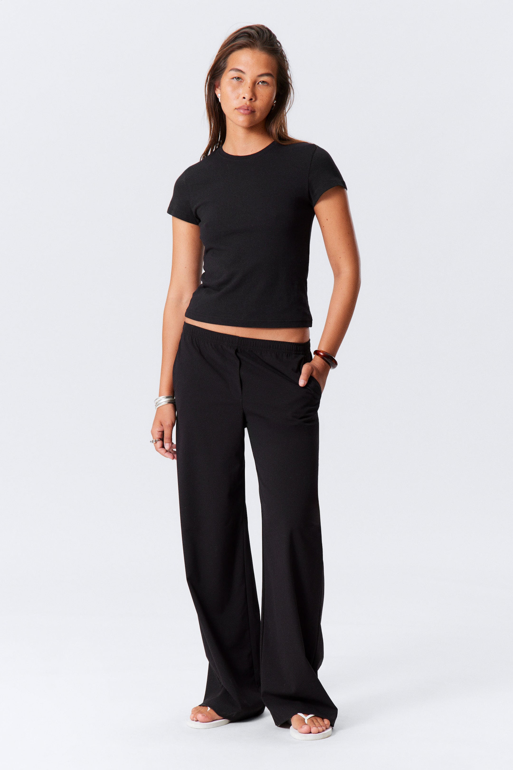 #272628 - Wide Pull On Suiting Trousers - 1