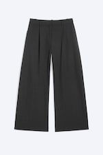 Checked Dark Grey - Low Waist Wide Suiting Trousers - 4