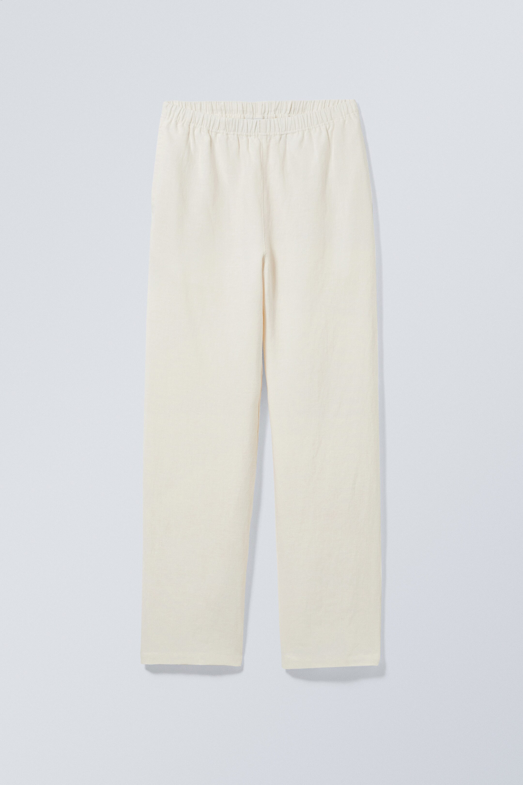 Dusty White - Seth Relaxed Linen Joggers - 0