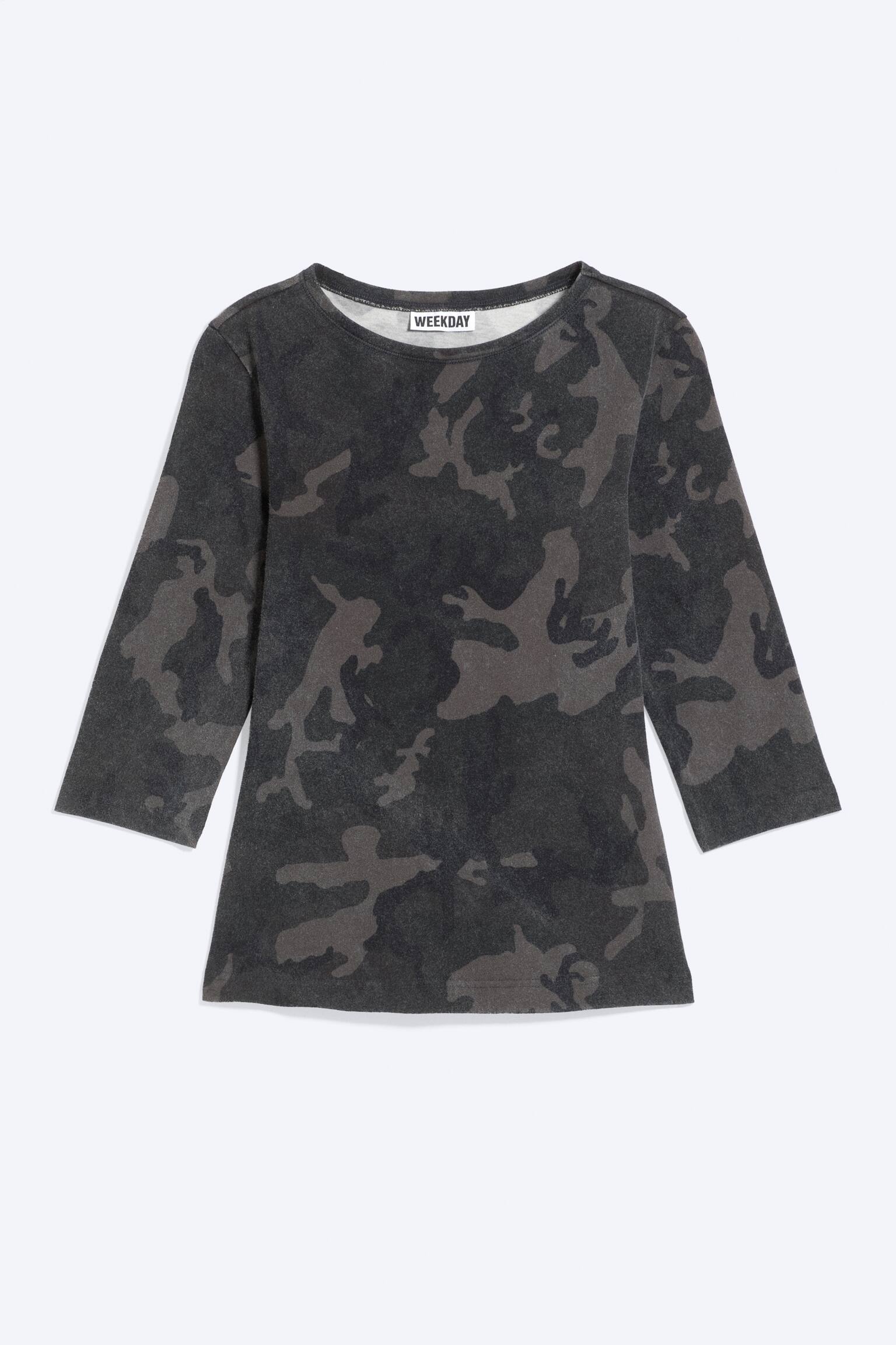 Wzorzysty top z długim rękawem 3/4 - Dusty Camo