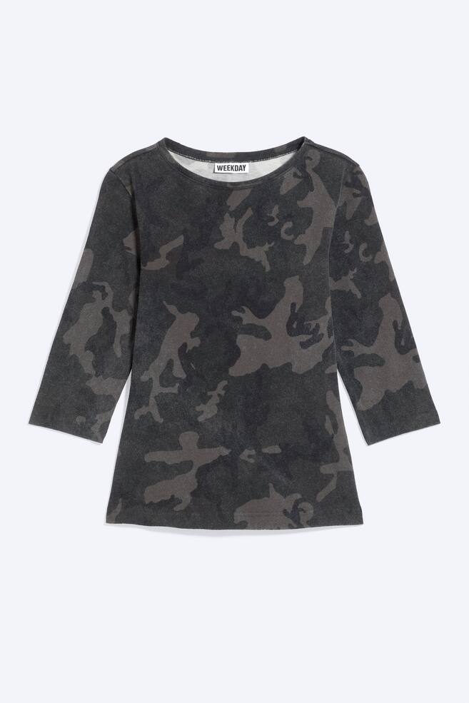 Wzorzysty top z długim rękawem 3/4 - Dusty Camo - 1
