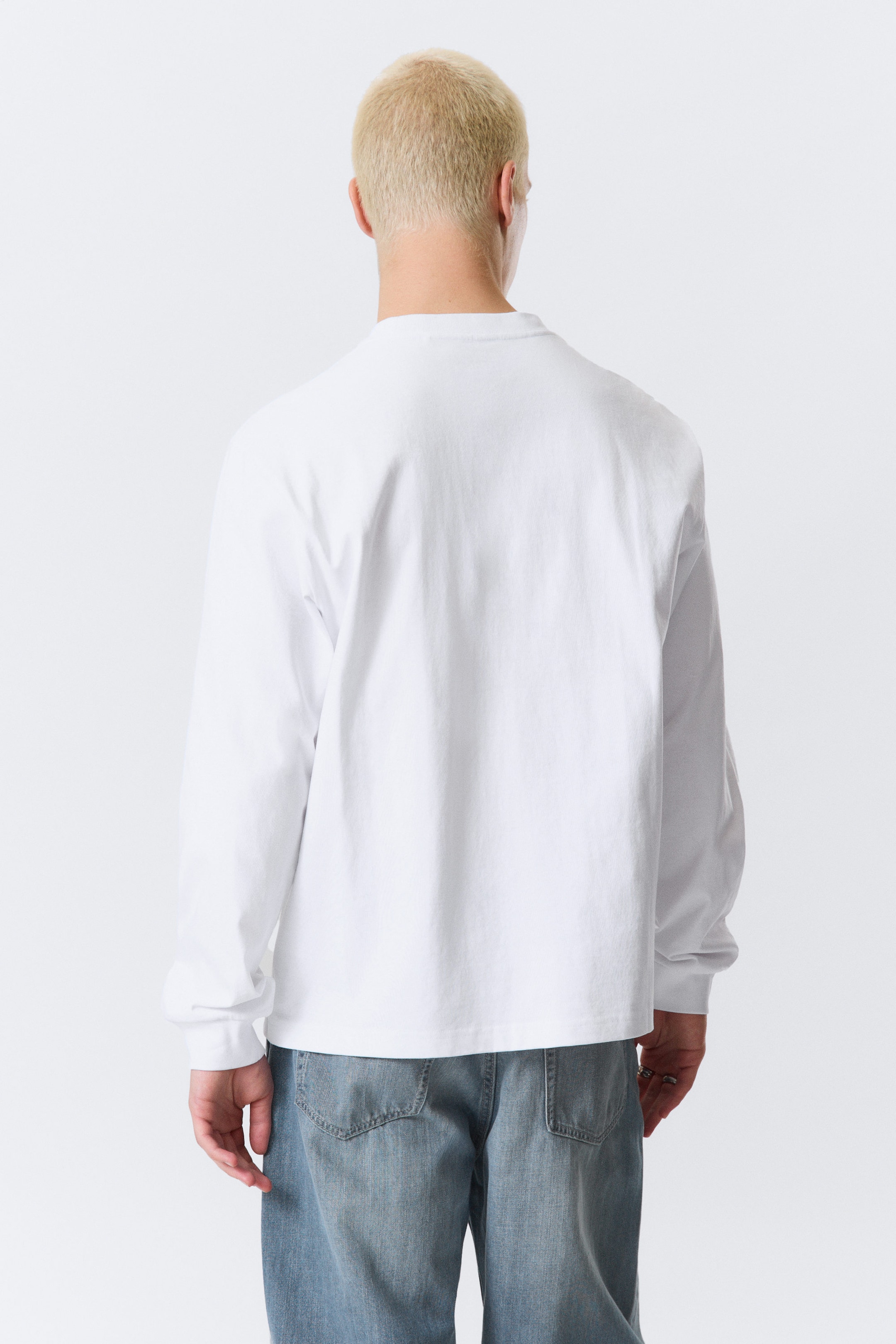 Weiß - Longsleeve mit lockerer Passform - 2