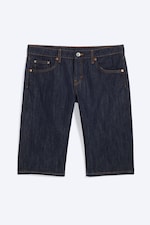 Blue Rinse – Bleu foncé - Short denim longueur genou taille basse standard Atom - 4