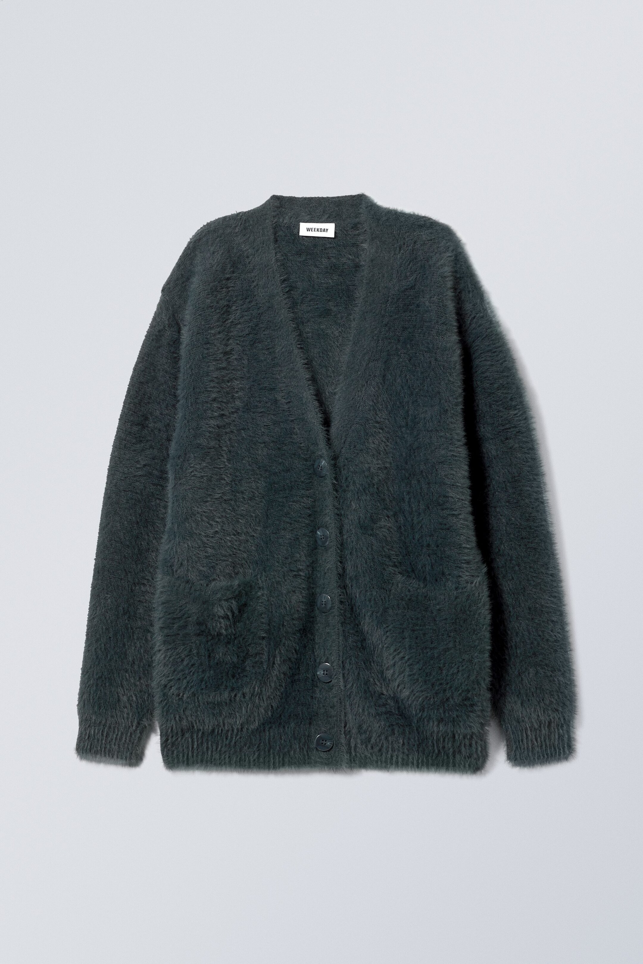 Dunkelgrau - Zottelige Strickjacke Ally - 0