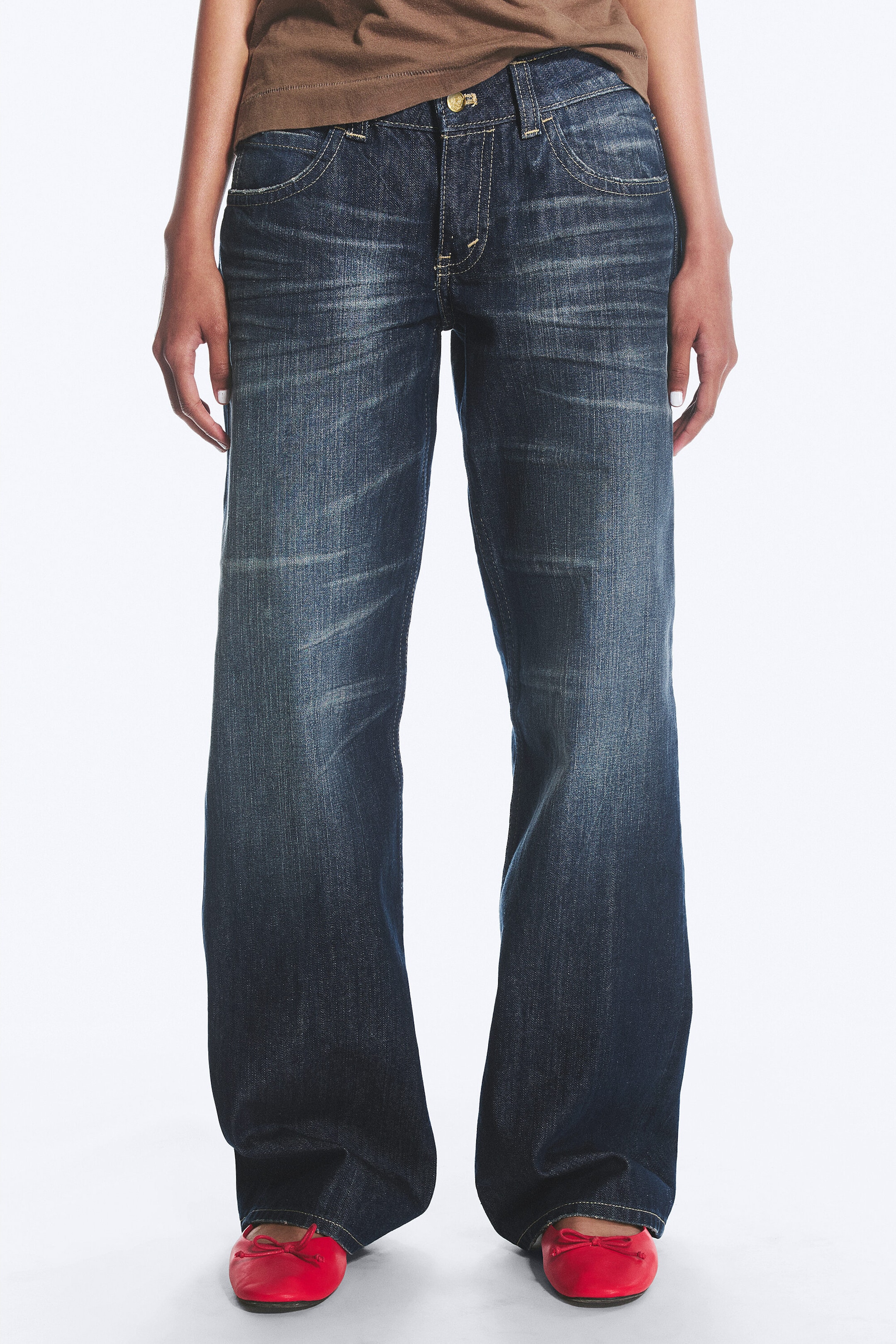 Star Blue - Dark Blue - Messy Low Rise Regular Straight Jeans - 2