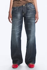 Star Blue - Mörkblå - Messy Low Rise Regular Straight Jeans - 1