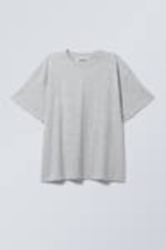 Grau meliert - Relaxtes Boxy-T-Shirt aus Baumwolle - 0