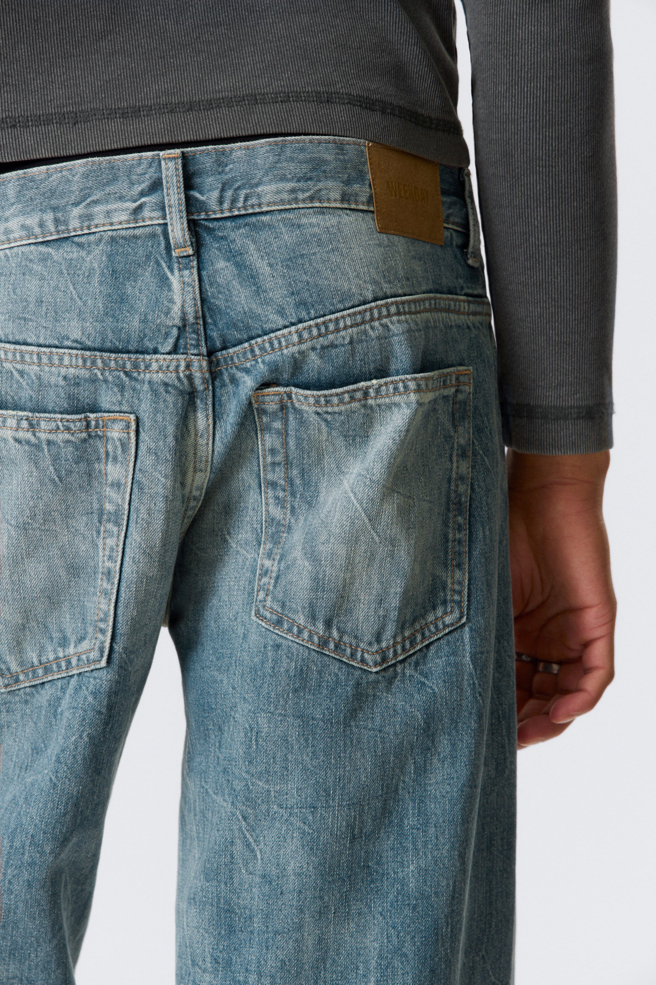 Cyan Dust - Mittelblau - Sphere Low Waist Loose Straight Leg Jeans - 3