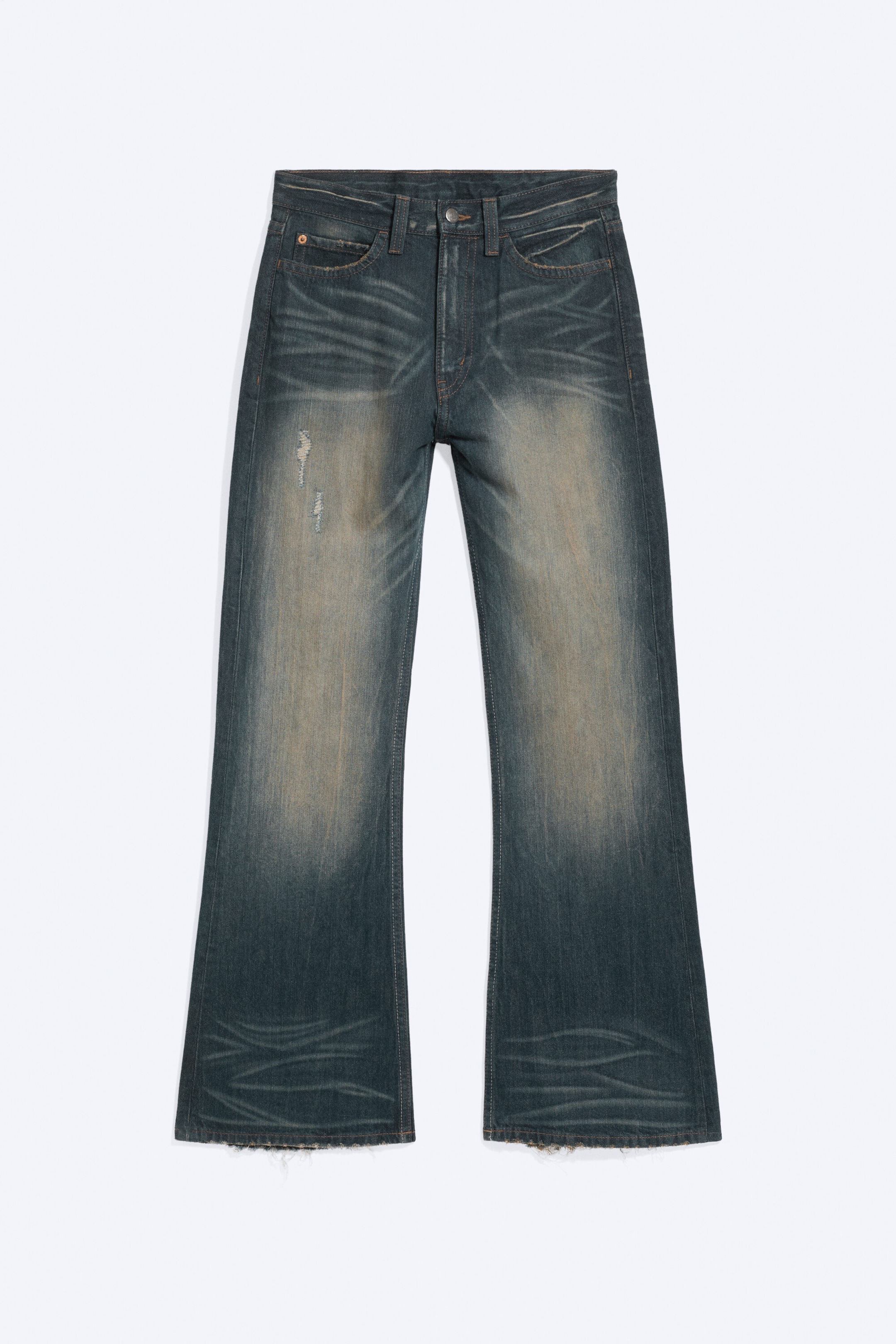 Morbid Blue - Dark Blue - Boo Bootleg Low Waist Regular Bootcut Jeans - 1