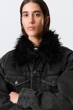 Risso Black - Black - Padded Denim Jacket - 4