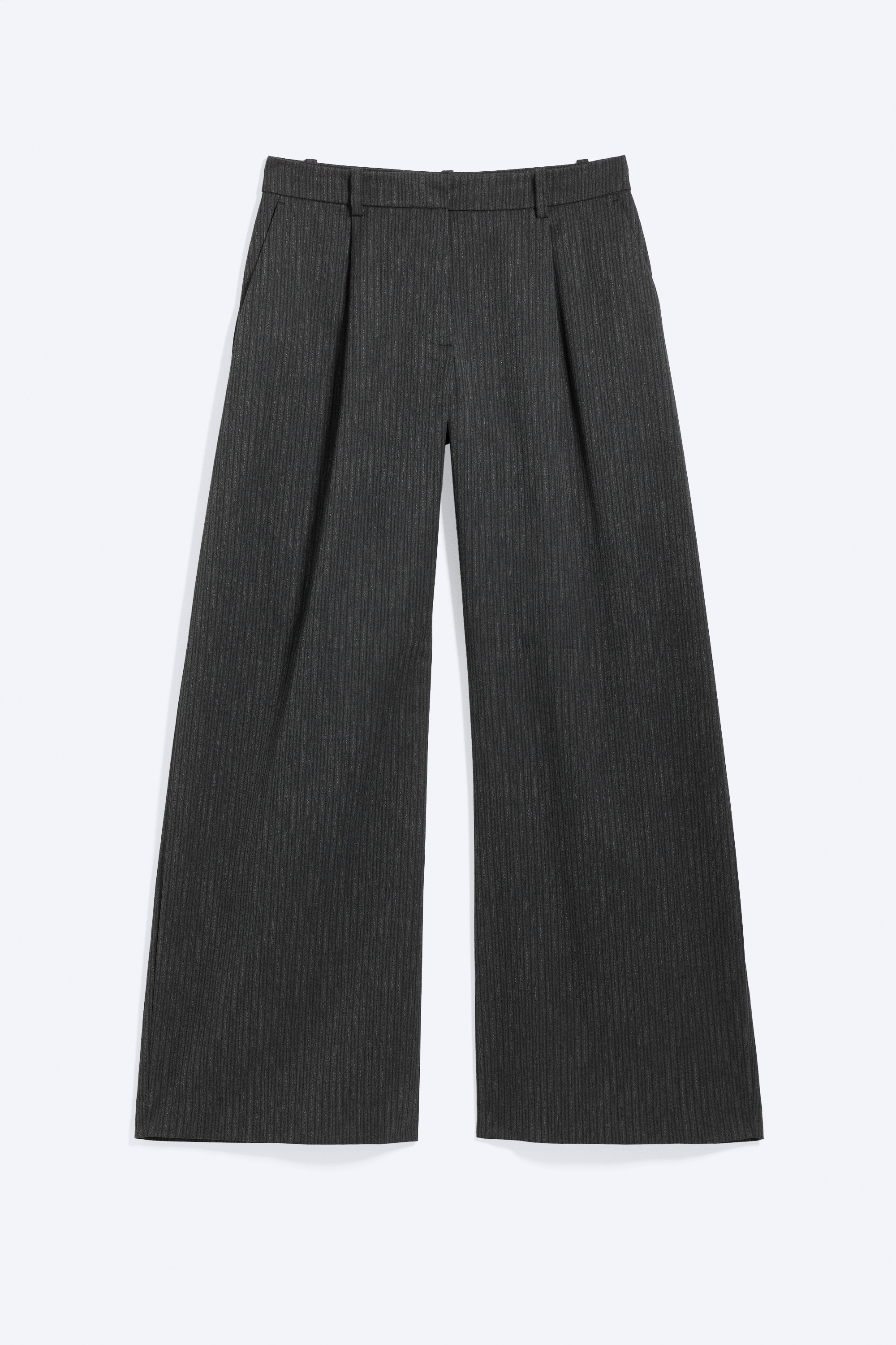 Low Waist Wide Suiting Trousers - Dark Grey - Pinstripe/Grey Melange Herrinbone/Black/Dark Mole - Pinstripe/Pinstriped Grey Melange