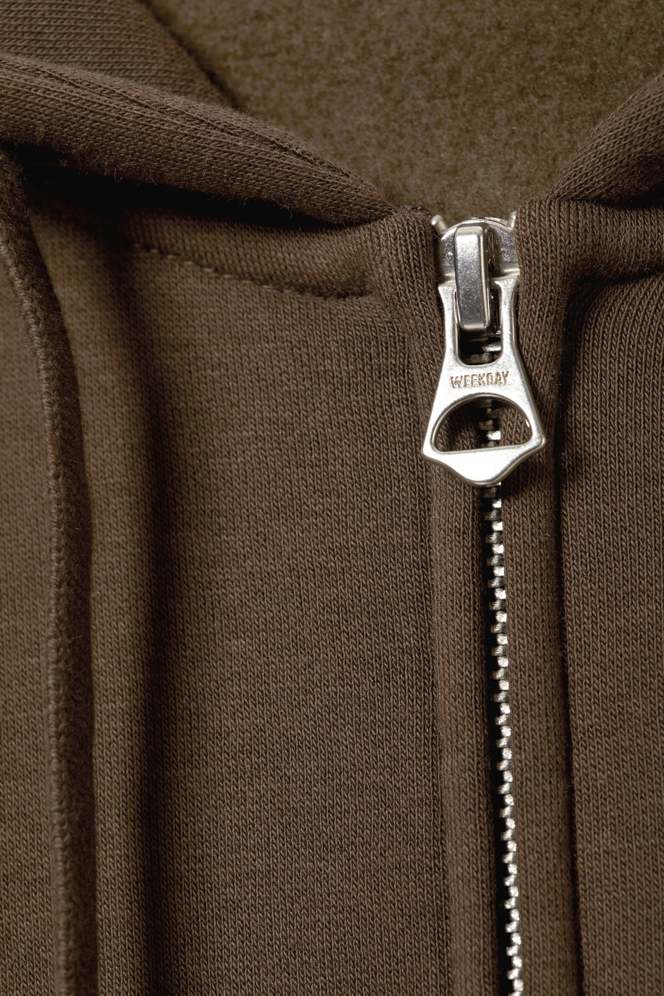 Dark Brown - Boxy Midweight Zip Hoodie - 1