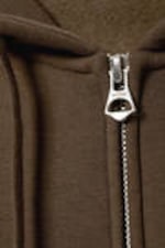Dark Brown - Boxy Midweight Zip Hoodie - 1