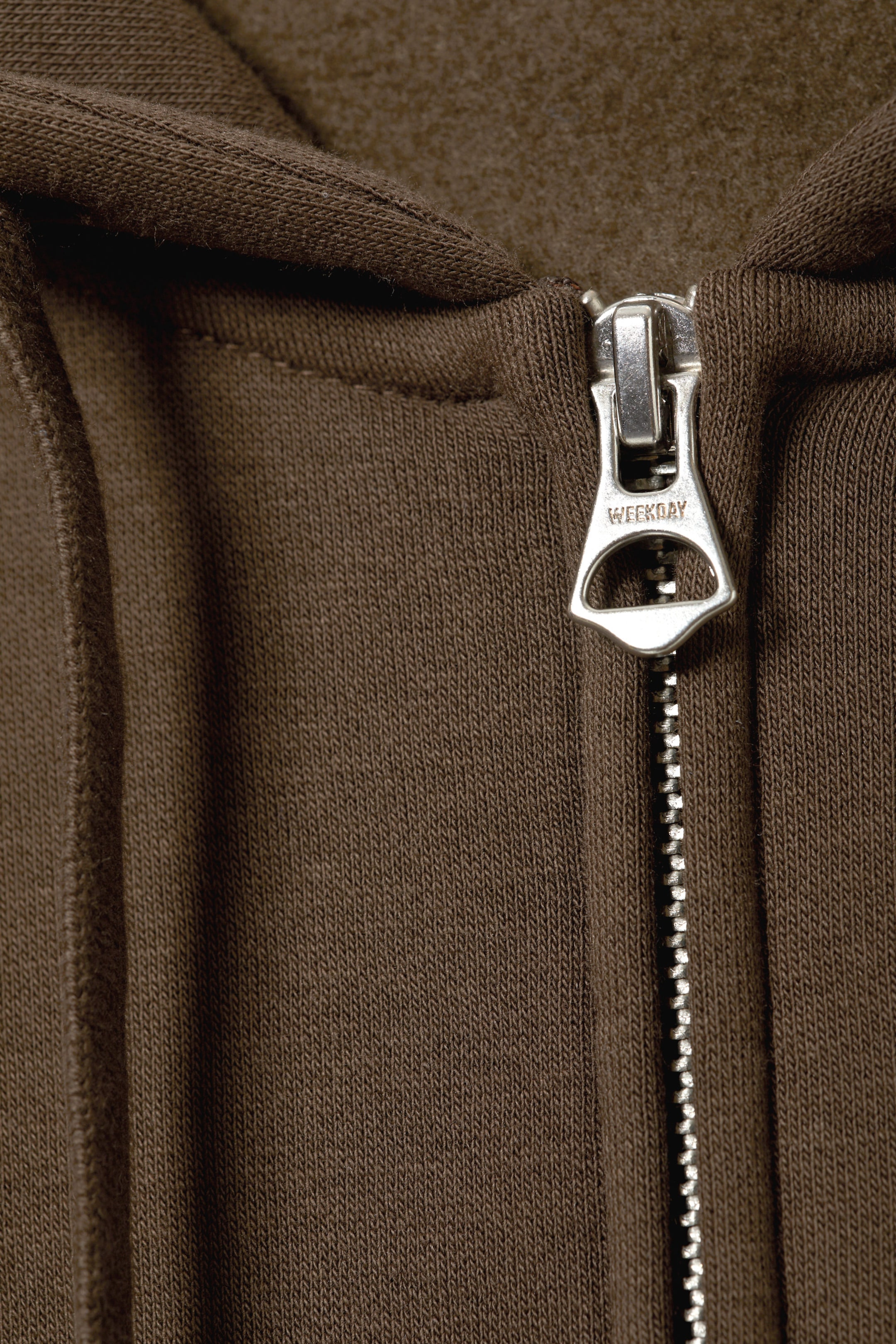 Dark Brown - Boxy Midweight Zip Hoodie - 1