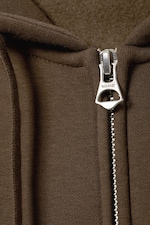 Dark Brown - Boxy Midweight Zip Hoodie - 1