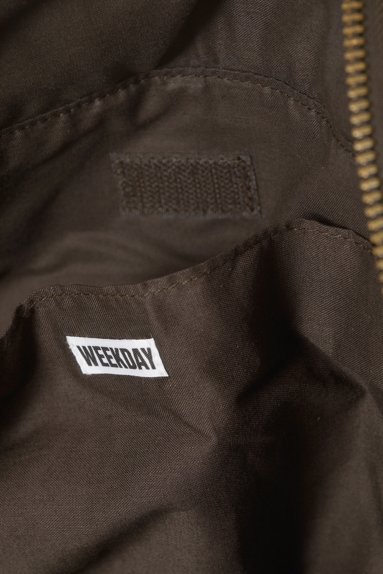 Large Waxed Cotton Canvas Tote Bag - Dark Brown/Dark Mole - 4