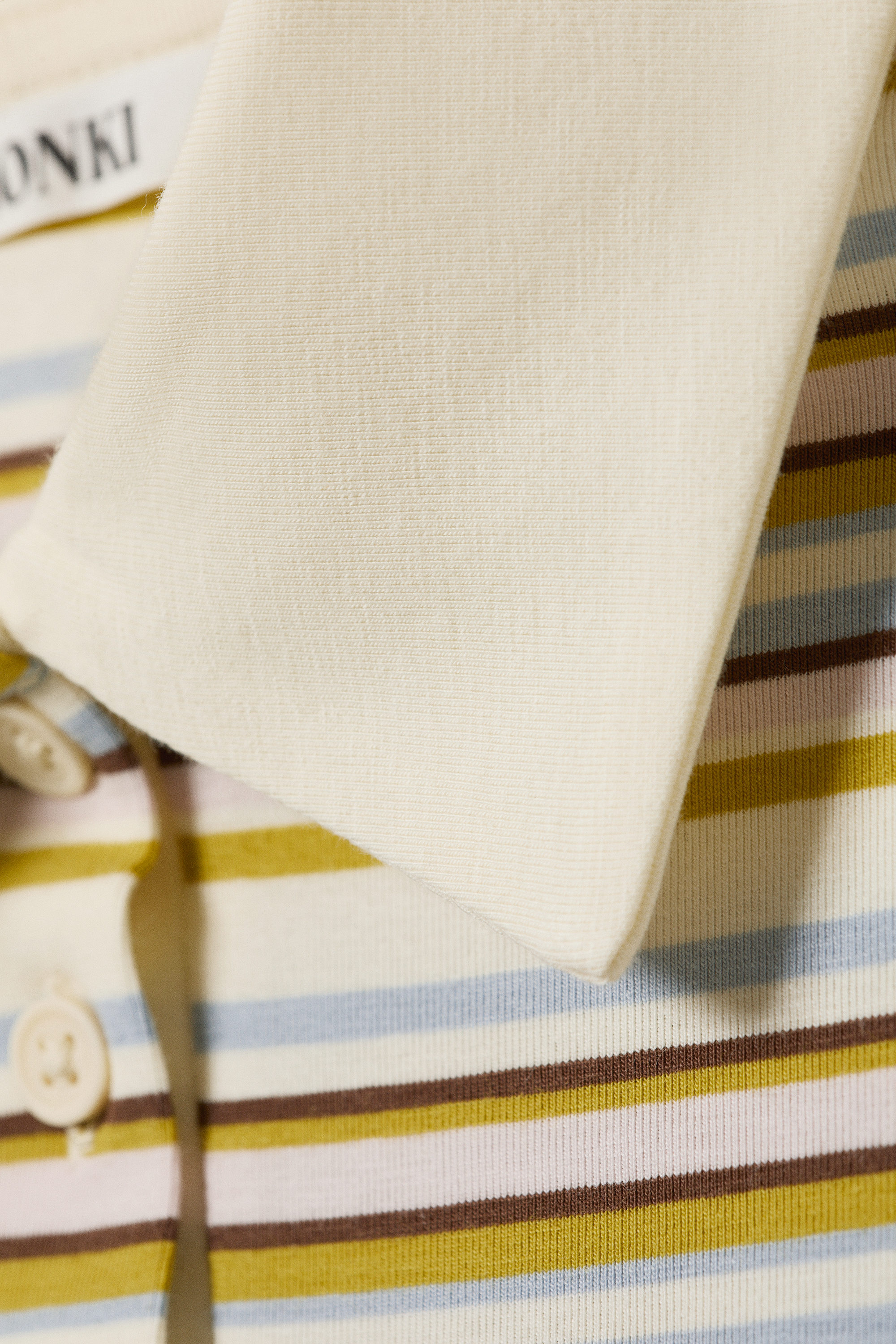 Yellow Multi Stripe - Getailleerd poloshirt met lange mouwen - 2