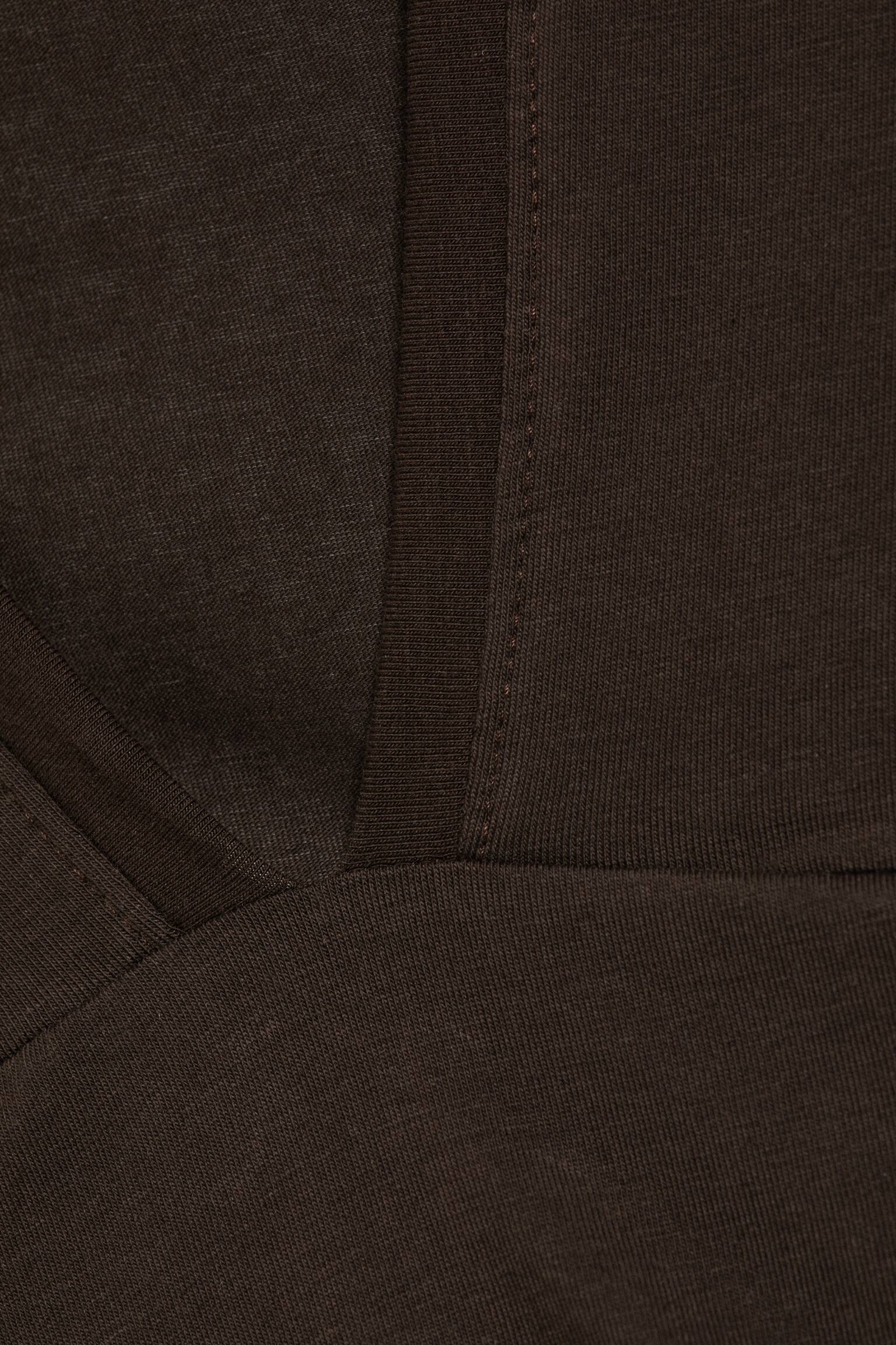 Fitted V-Neck Sleeveless Top - Dark Brown/Black/Light Grey Melange - 3