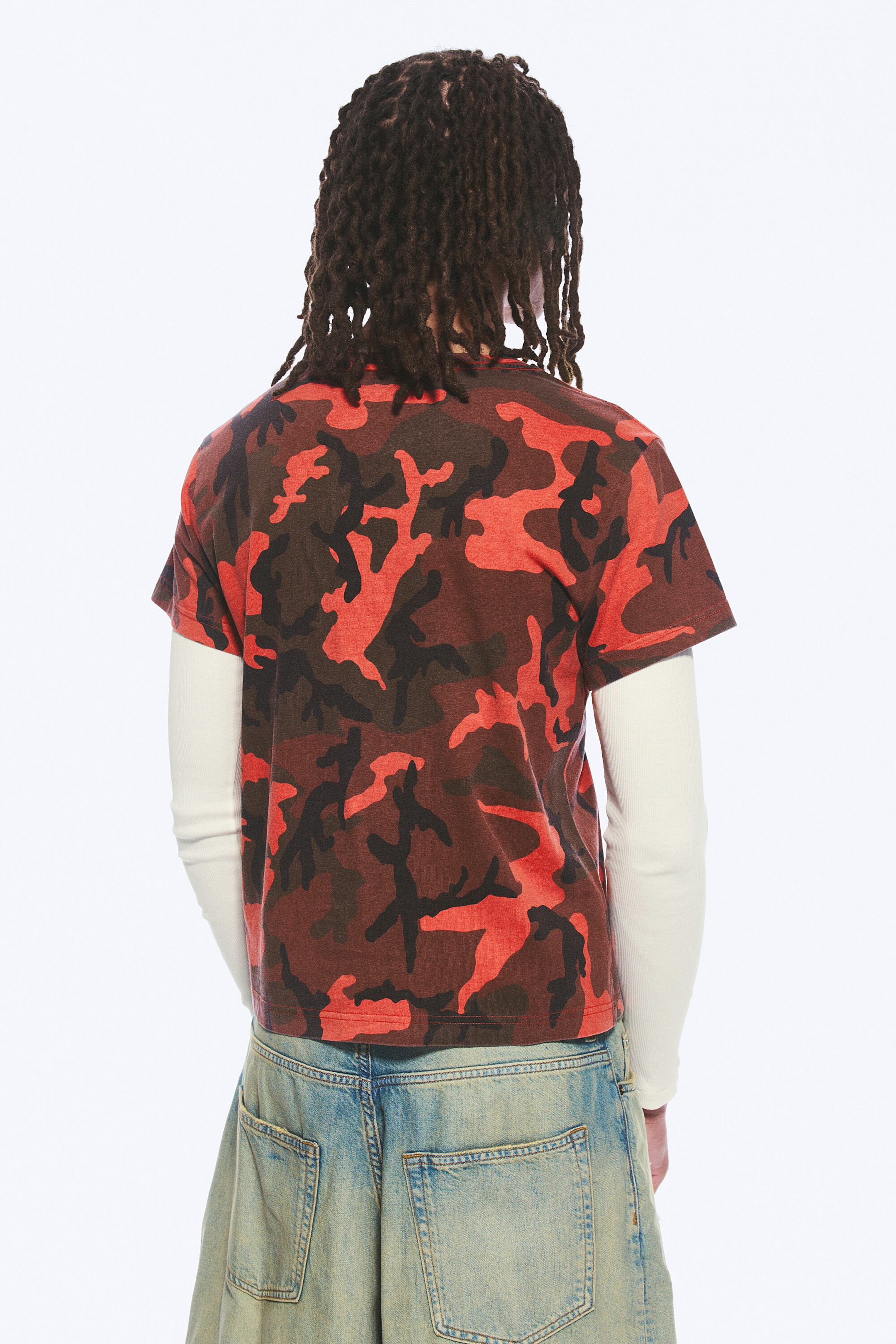 Red Camouflage - Shrunken Double Layered T-shirt - 3