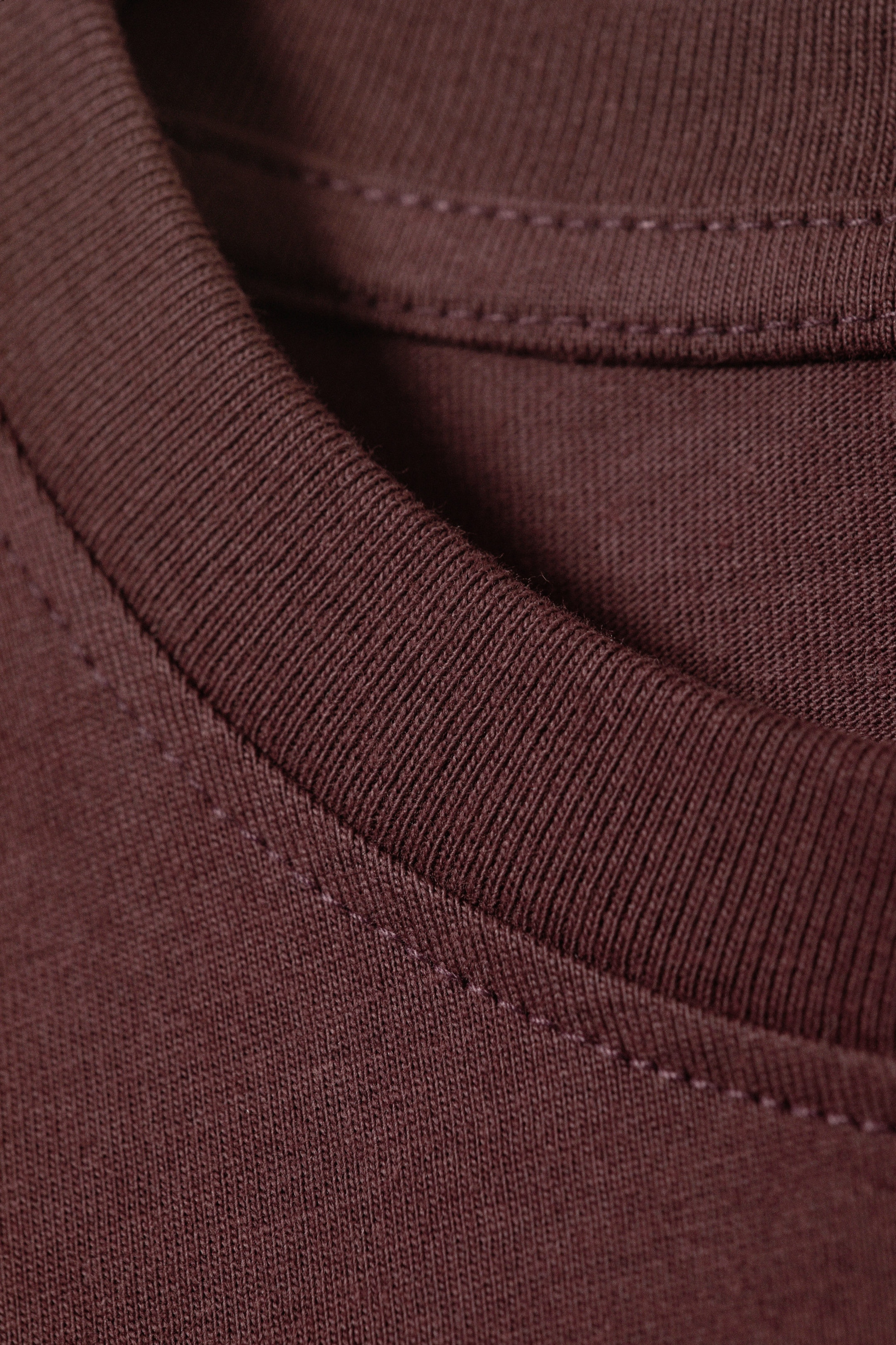 Burgundy - Relaxed Boxy Cotton T-shirt - 4