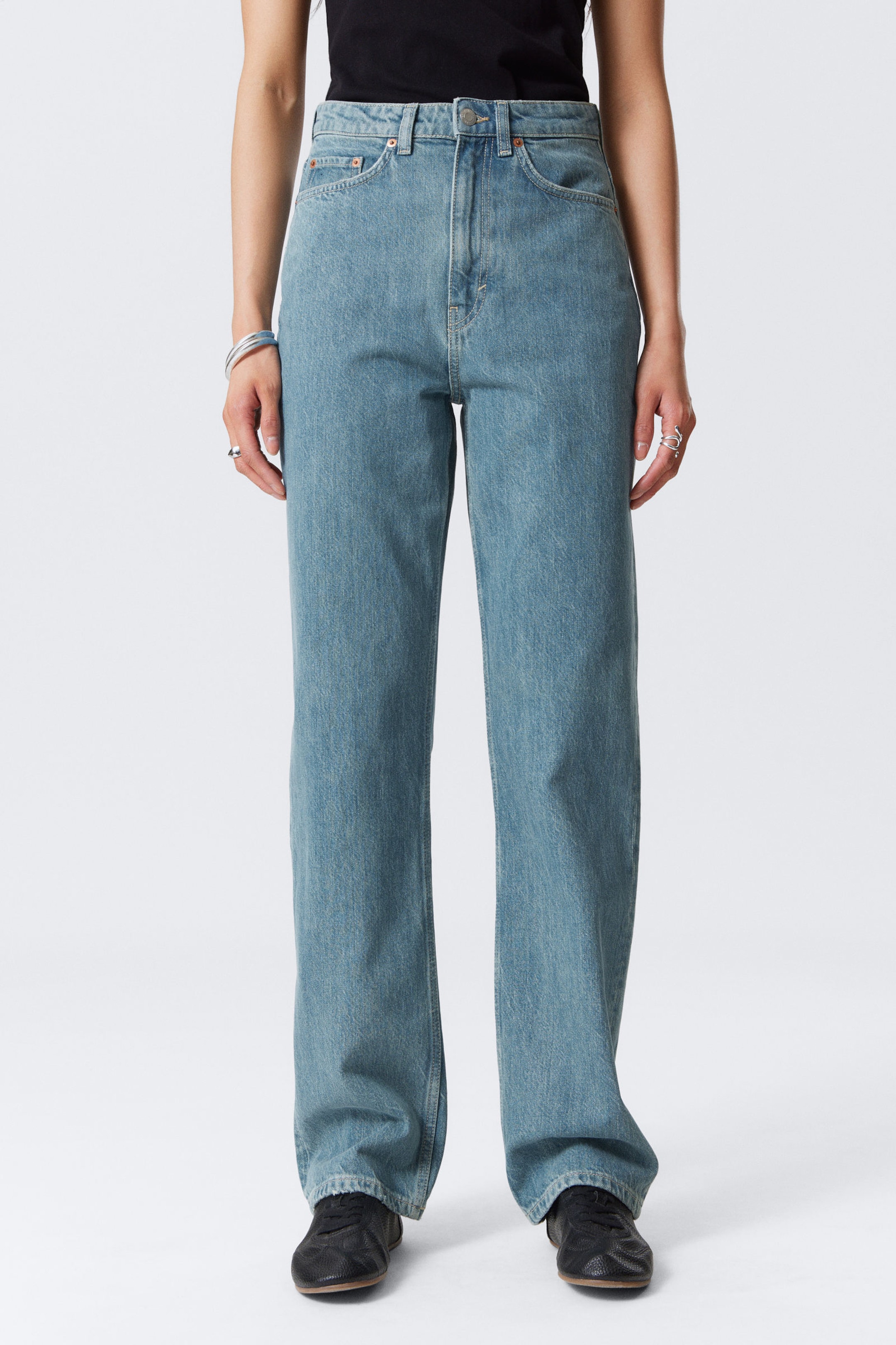 #79829D - Rowe Super High Waisted Regular Straight Leg Jeans - 2