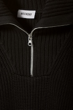 Schwarz - Pullover Sienna mit kurzem Reißverschluss - 1