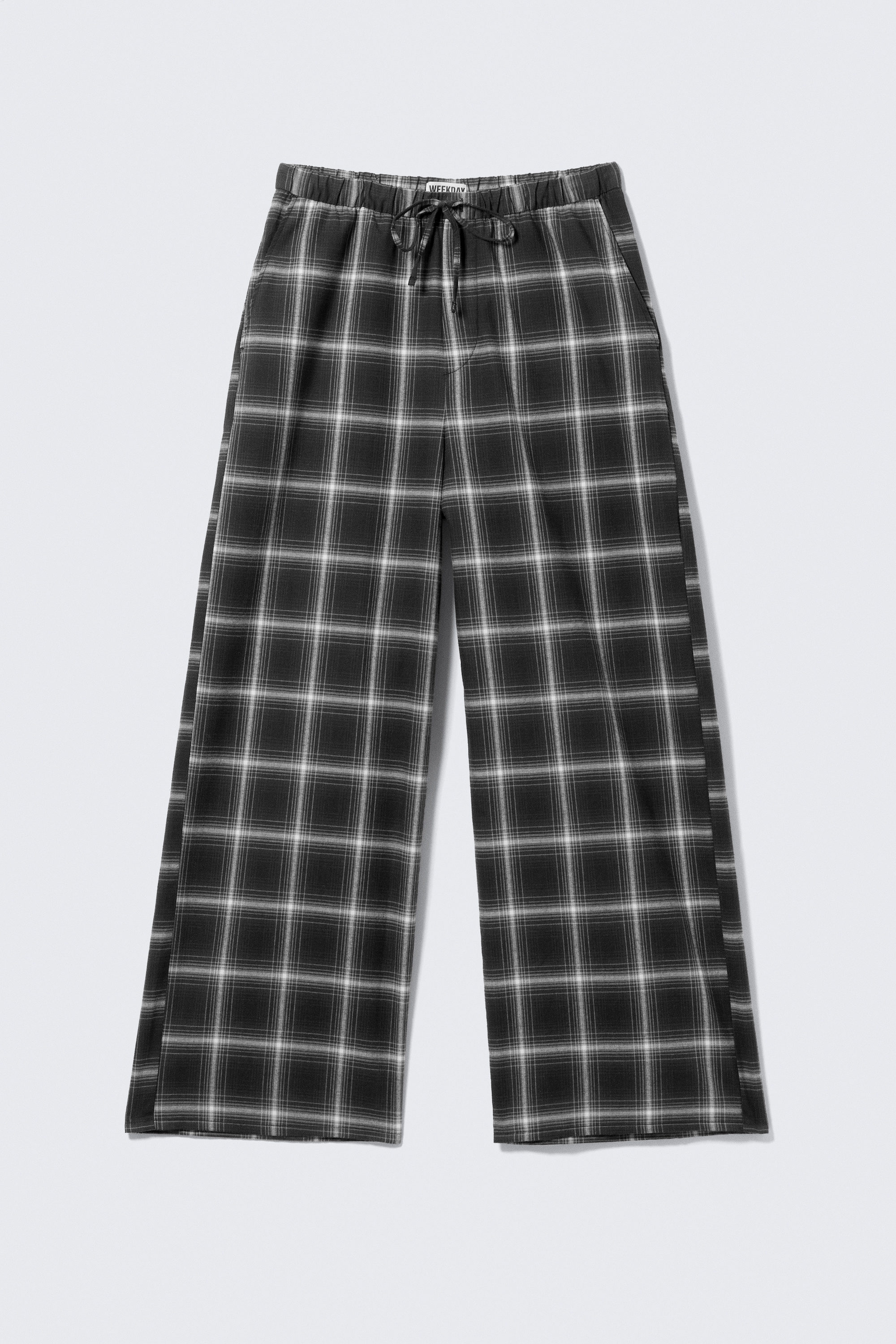 Checked Black - Relaxed Flannel Pyjama Trousers - 1