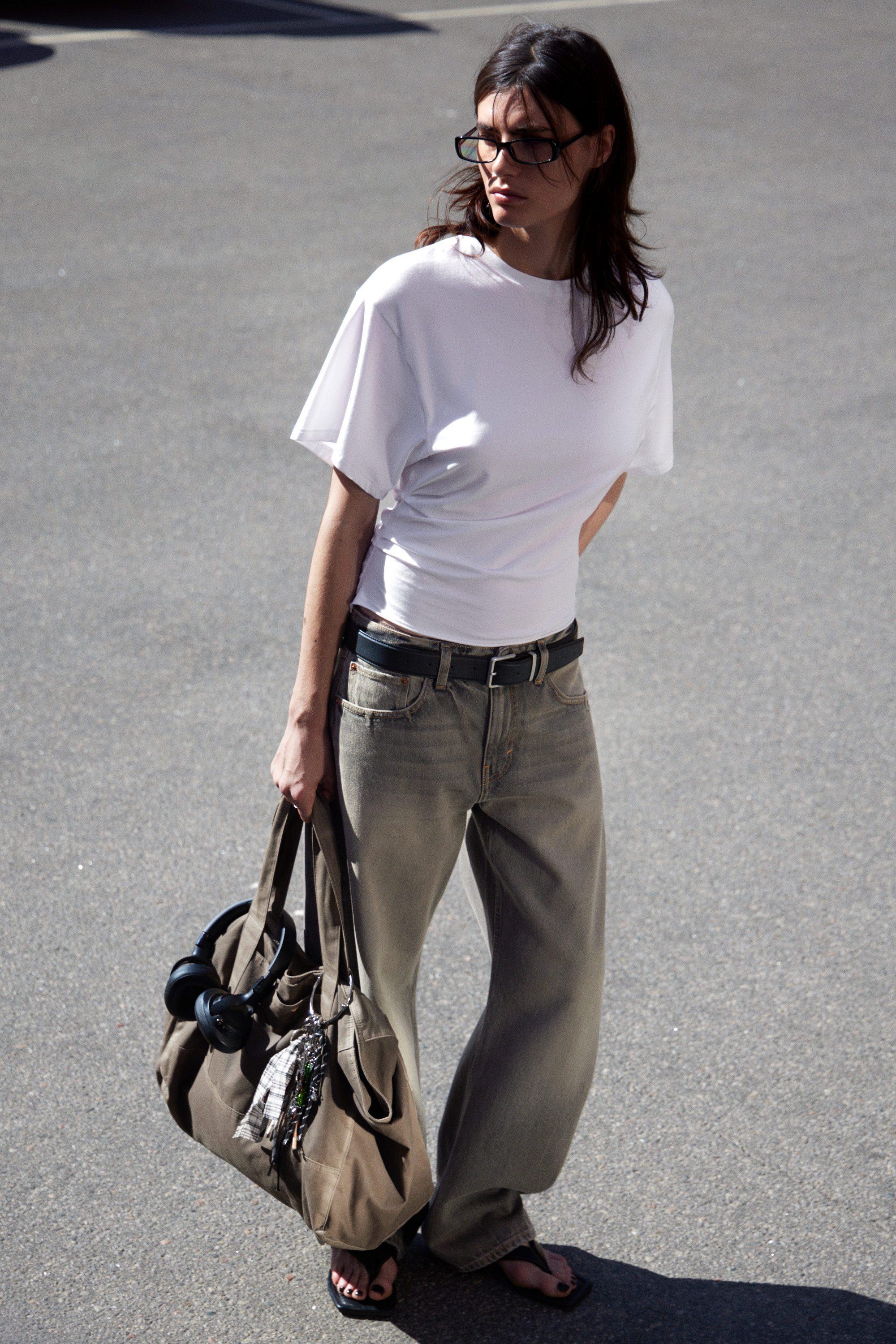 Blanc - T-SHIRT AJUSTÉ DRAPÉ - 3