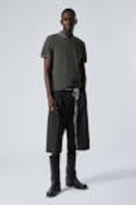 Dark Grey - Short-Sleeved Cotton Piqué Polo Shirt - 2